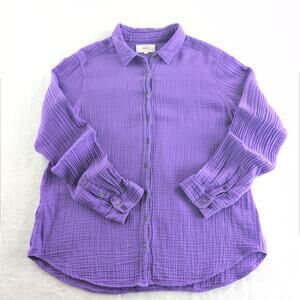 Xirena Scout Shirt Purple Quartz 100% Cotton Button Down Shirt Women's Med